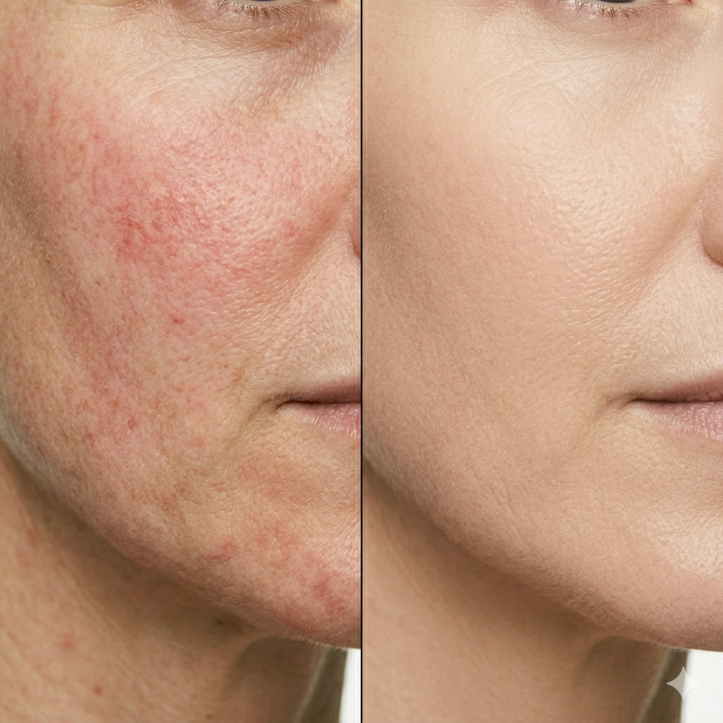 before/after 3 — redness reduction